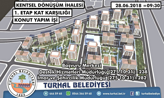 Turhal Kentsel Dönüşüm İçin İhaleye Çıkıyor.