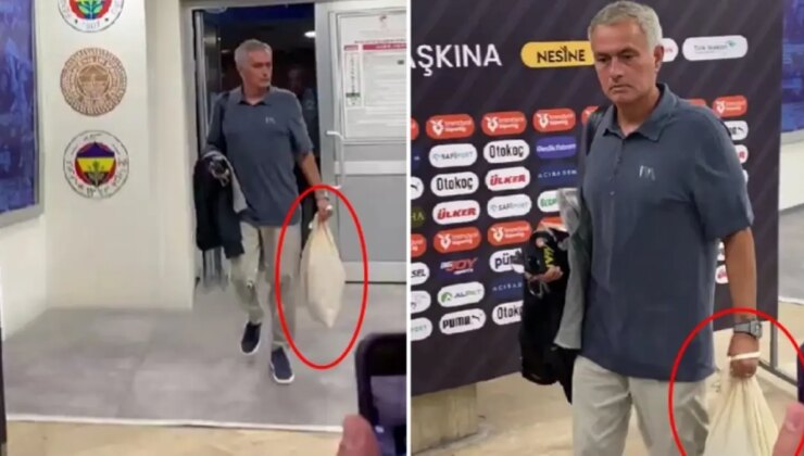 Mourinho’nun stattan ayrılırken elinde taşıdığı büyük torba merak konusu oldu