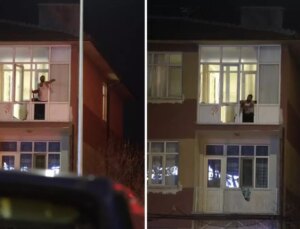 Bunalıma girip polise direnen şahıs evinin camlarını kırıp sokağa fırlattı