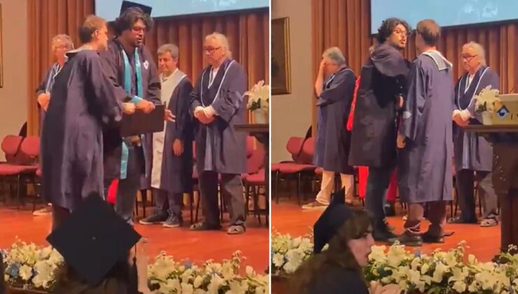 Boğaziçi Üniversitesi mezuniyet töreninde gerginlik! Akademisyeni böyle protesto etti