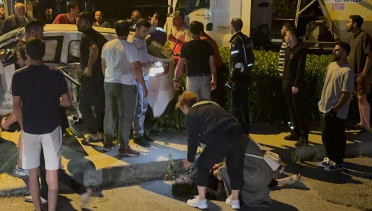 Ümraniye’de hafriyat kamyonu ile otomobil çarpıştı: 1’i ağır 4 yaralı